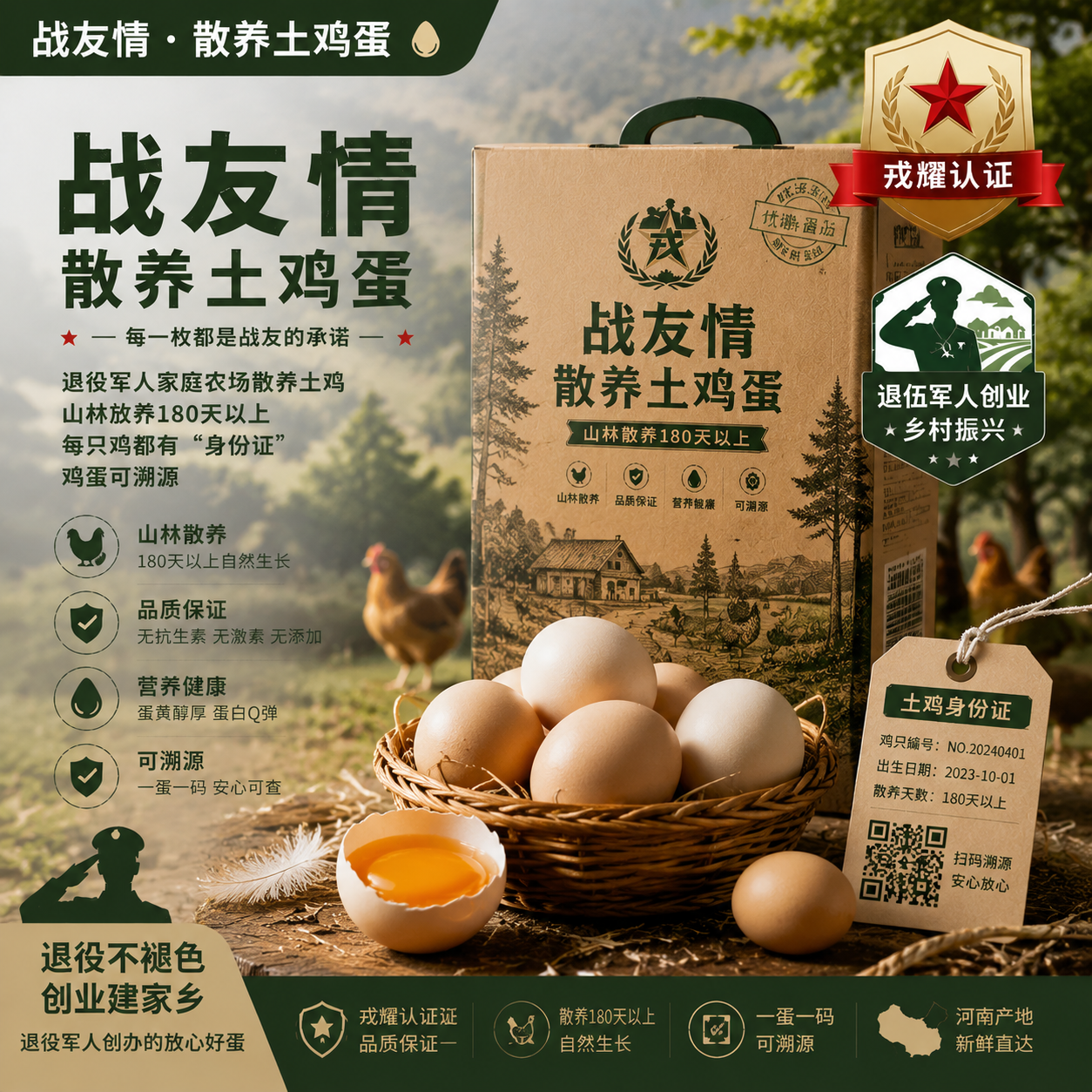 战友情·散养土鸡蛋