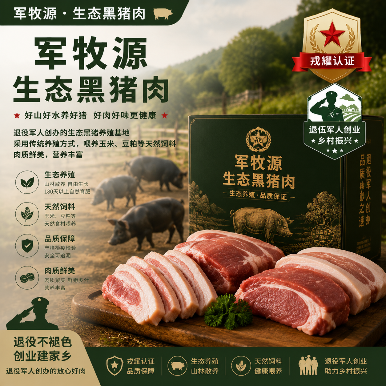 军牧源·生态黑猪肉